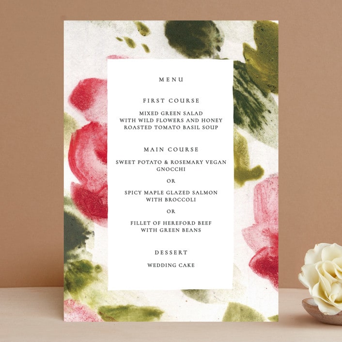 "Wild Roses" - Menus in Bush by Sumak Studio - Front