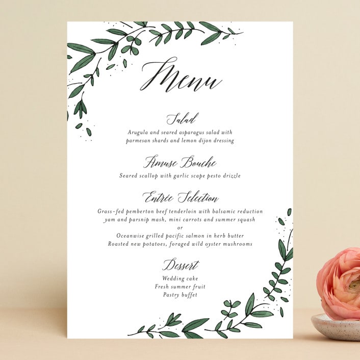 "Floral Wreath" - Menus in Fresh by Kelly Schmidt - Front