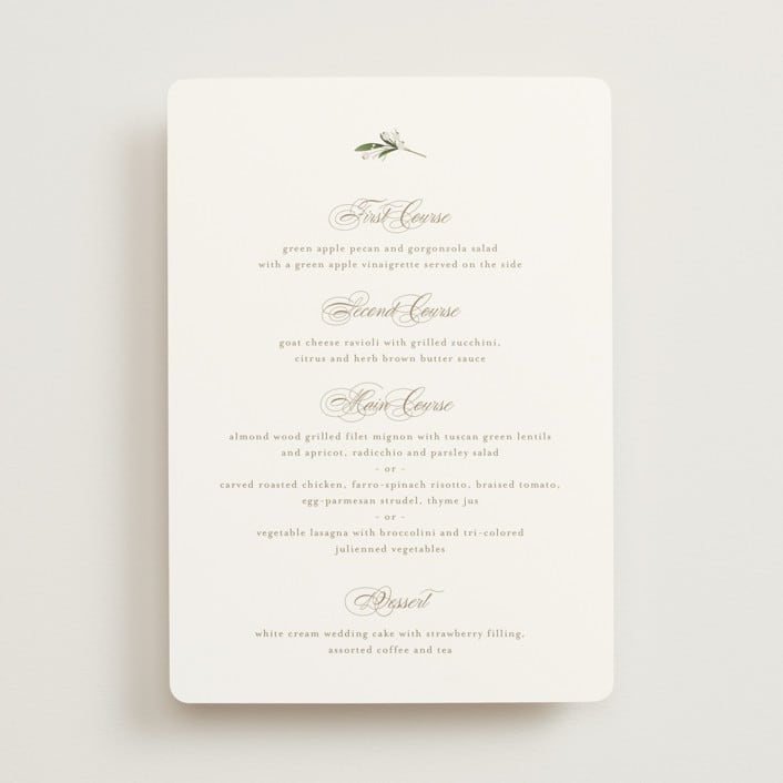 "Soft Sprigs" - Menus in Champagne by Jennifer Postorino - Front