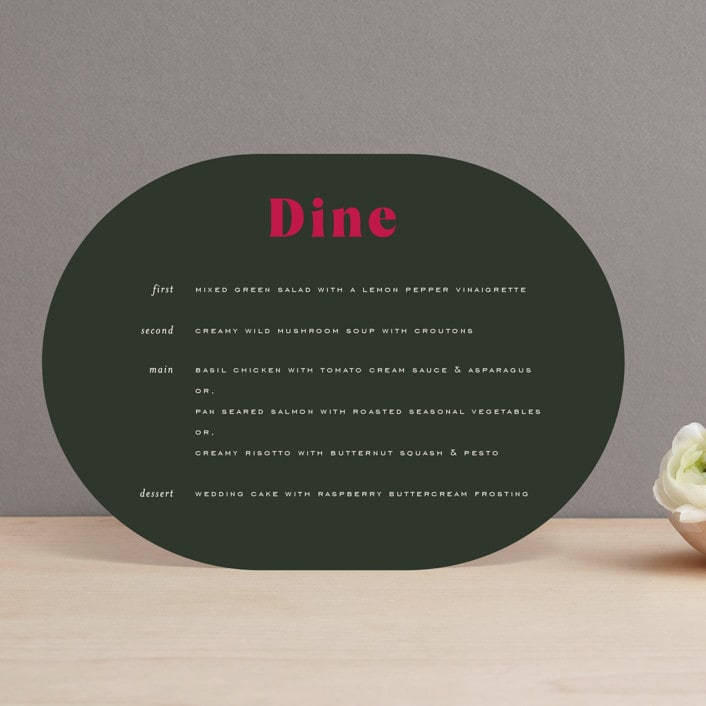 "Rose Garden" - Menus in Magenta by Leah Bisch - Front