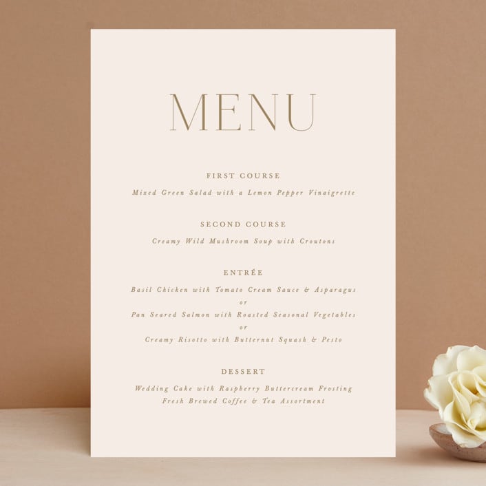 "Understated Elegance" - Menus in Buttercream by Brandy Folse - Front