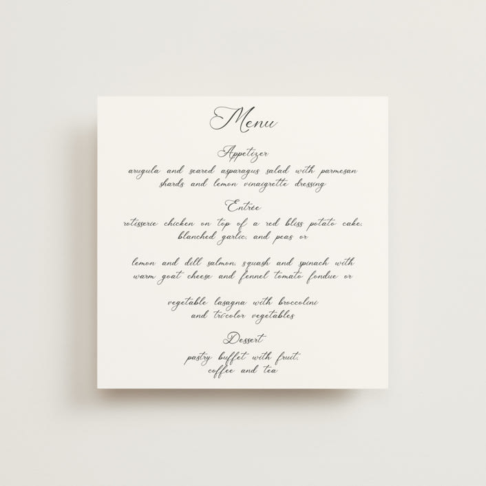 "Poem" - Menus in Snow by Maja Cunningham - Front