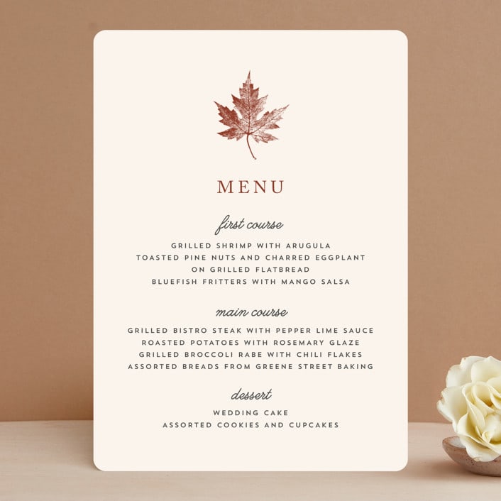 "Leaf Print" - Menus in Rust by Katharine Watson - Front