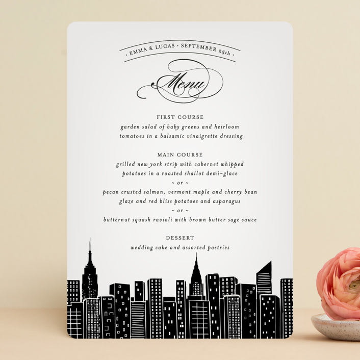 "Big City - New York City" - Menus in Light Taupe by Hooray Creative - Front