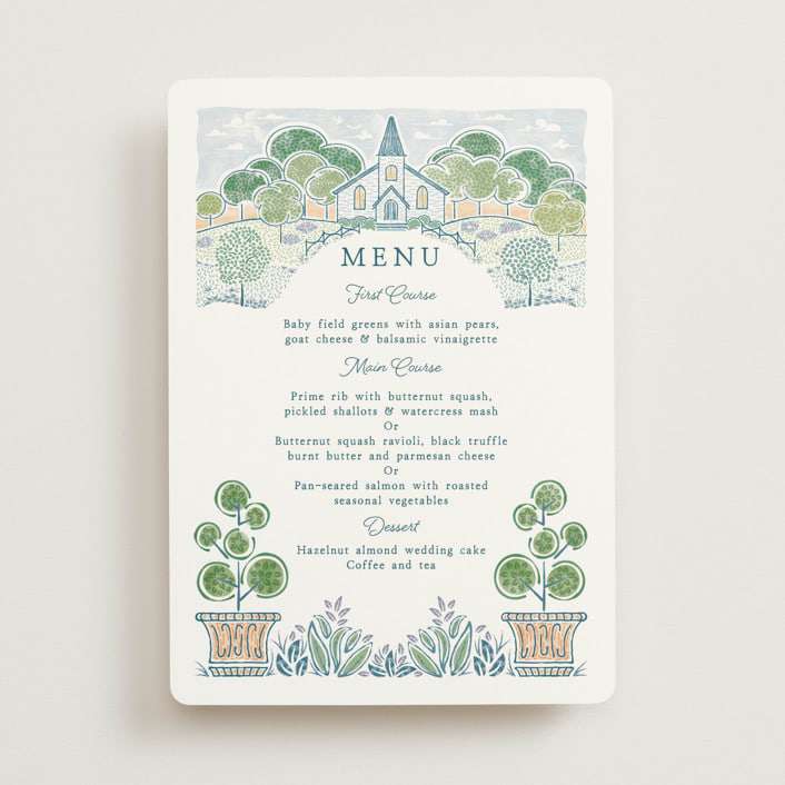 "Going to the Chapel" - Menus in Meadow by Paper Sun Studio - Front