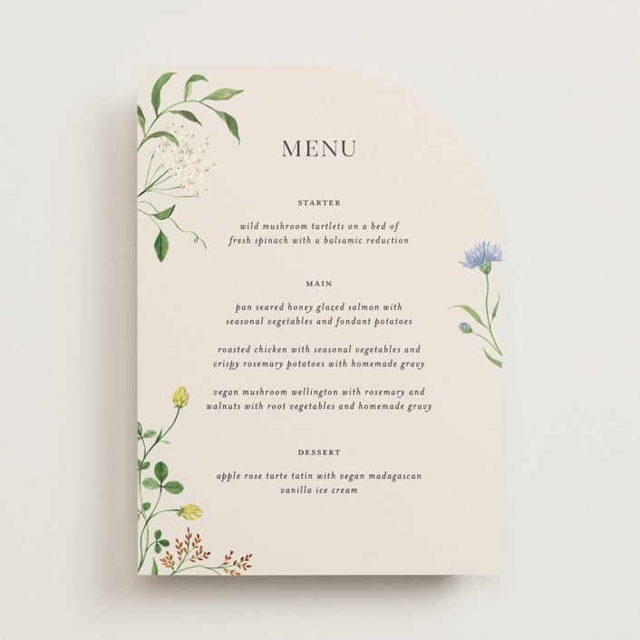 "Wild meadow" - Menus in Elder Flower by Sarah Knight - Front