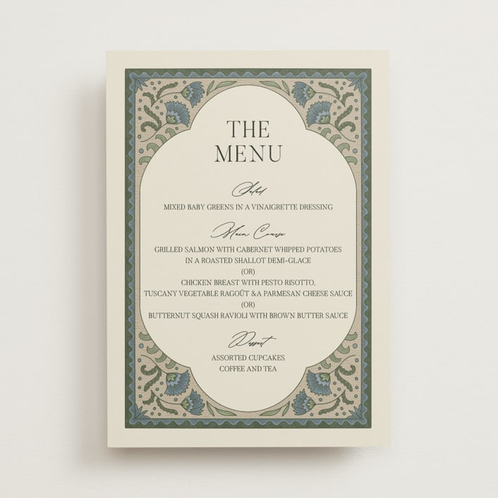 "Century" - Menus in Robins Egg by Jen Owens - Front