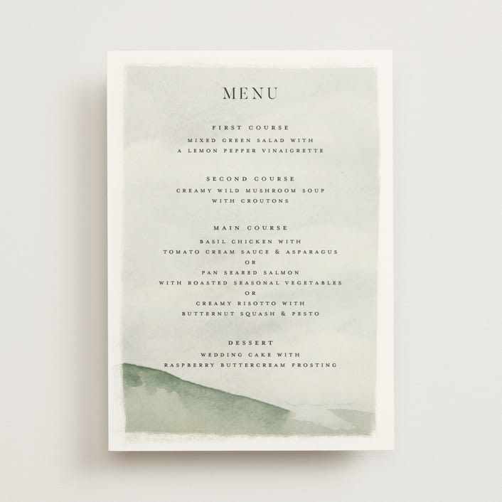 "Countryside" - Menus in Emerald by Petra Kern - Front