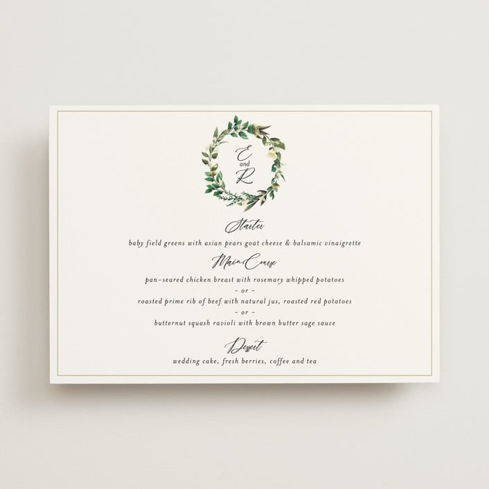 "Fresh Classic" - Menus in Porcelain by Susan Moyal - Front