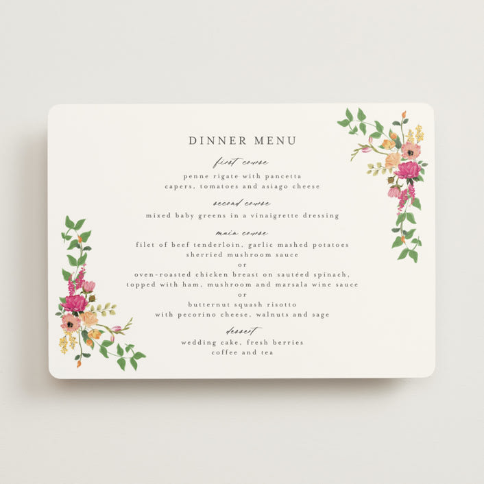 "Meadow Love" - Menus in Tropical by Susan Moyal - Front