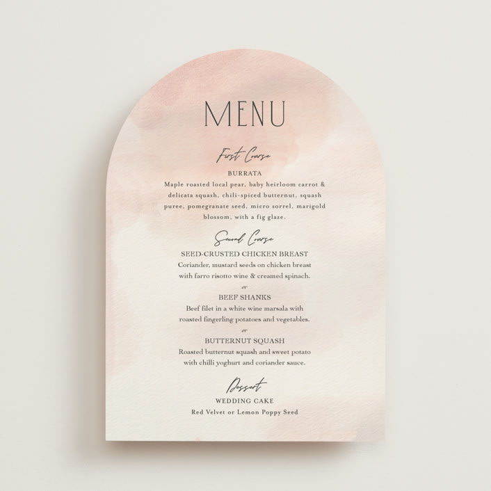 "First light" - Menus in Blush by Itsy Belle Studio - Front