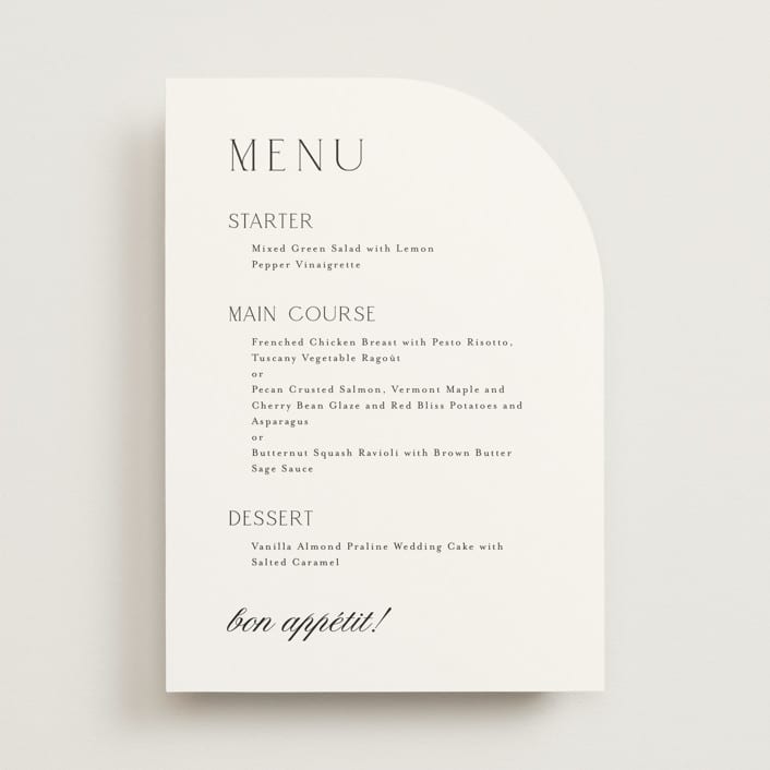 "Classic Chic" - Menus in Pearl by Shirley Lin Schneider - Front