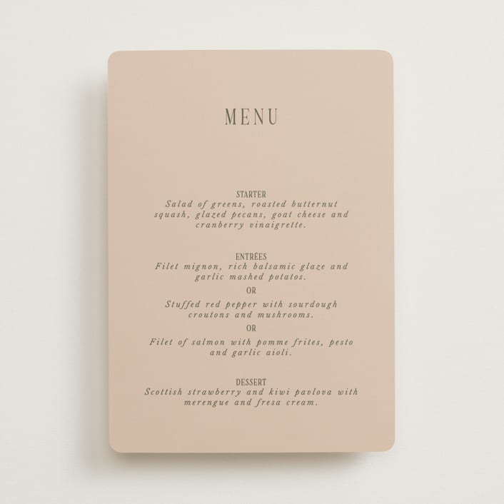 "Fero" - Menus in Blush by Pati Cascino - Front