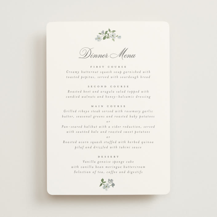 "Wistful" - Menus in Mist by Everett Paper Goods - Front