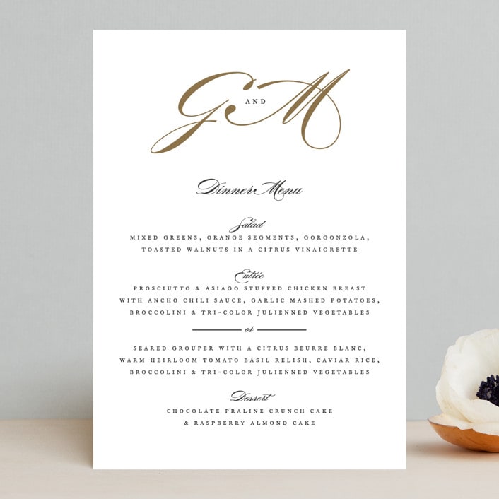 "Flourish" - Menus in Antique by Jennifer Postorino - Front