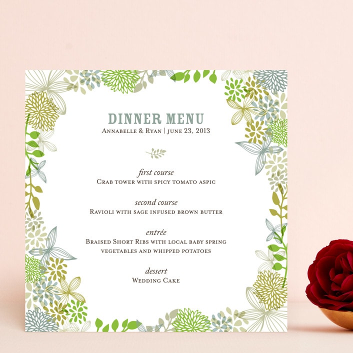 "Fling" - Menus in Leaf by Andrea Mentzer - Front