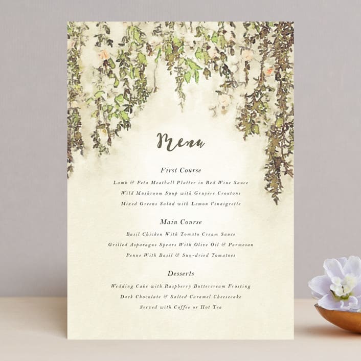 "English Countryside" - Menus in Moss by Design Lotus - Front