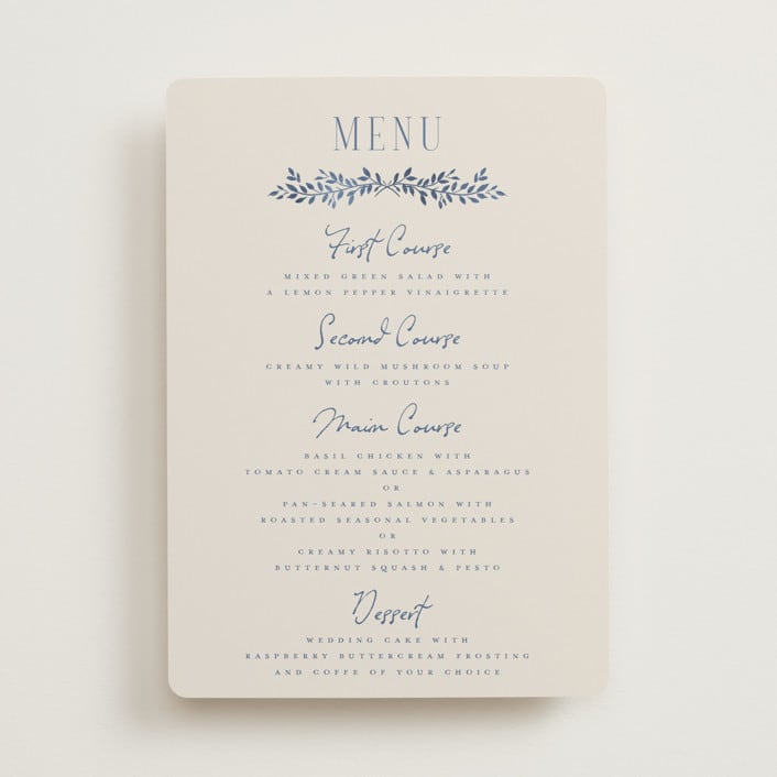"Pavilion" - Menus in Navy by Petra Kern - Front