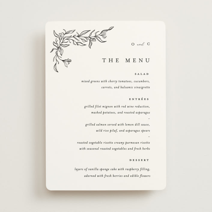 "Floral Cascade" - Menus in Alpine by Pixel and Hank - Front