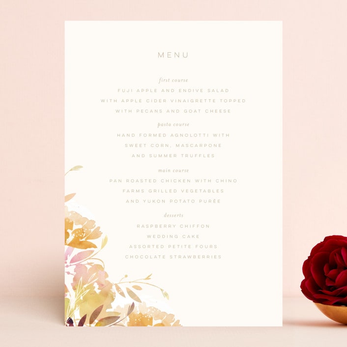 "Garden" - Menus in Peach by Lori Wemple - Front