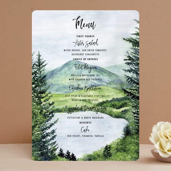 "Into the Woods" - Menus in Forest by Elly - Front