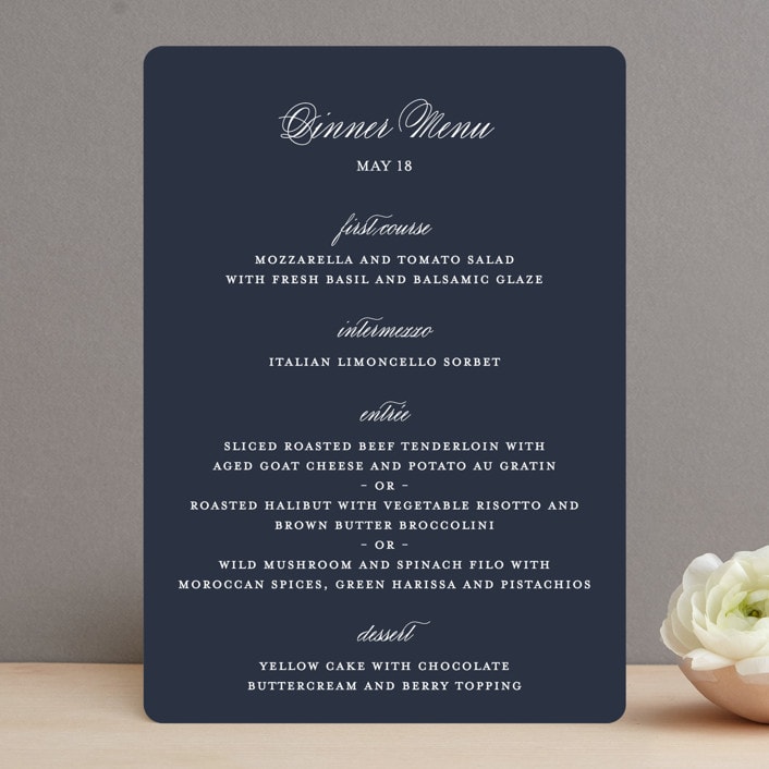 "Flawless" - Menus in Midnight by Kimberly FitzSimons - Front
