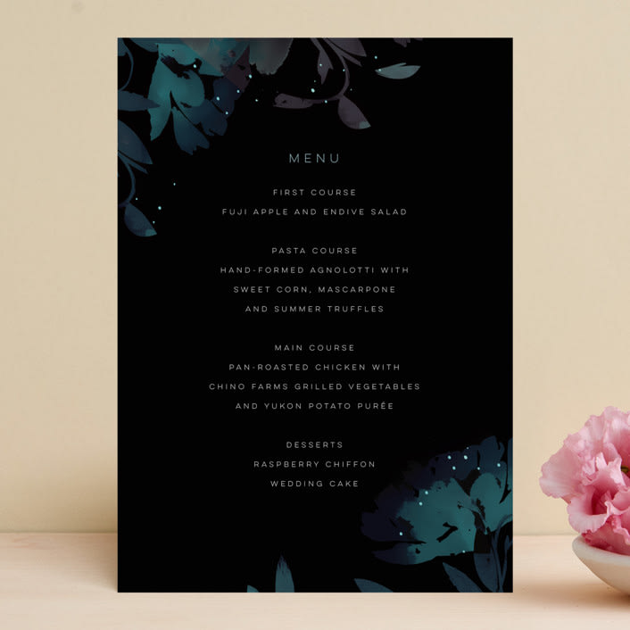 "Midnight Garden" - Menus in Midnight by Lori Wemple - Front