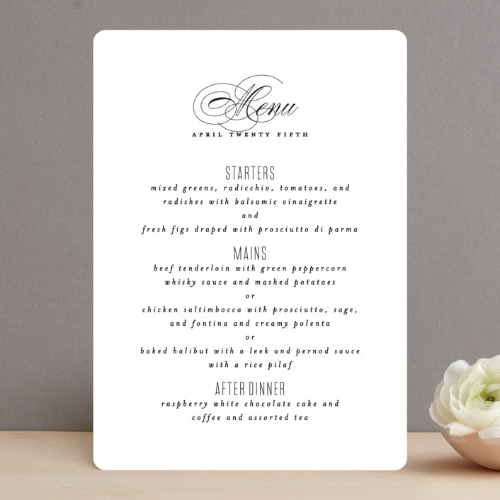 "Scripted Ampersand" - Menus in Classic by Roxy Cervantes - Front