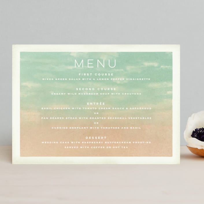 "Postcard from the Desert" - Menus in Sunset by Pink House Press - Front