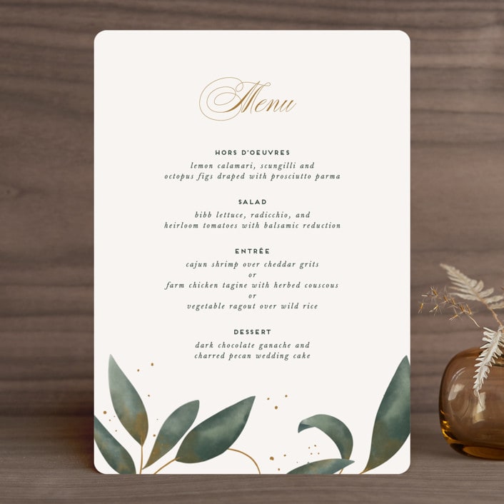"Love Grows" - Menus in Leaf by Leah Bisch - Front
