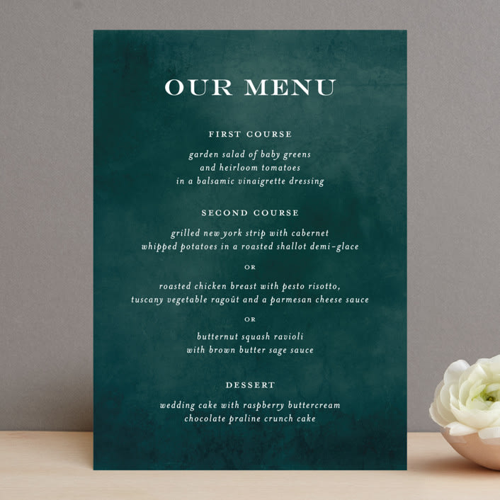 "Succulent Center" - Menus in Cactus by Jessica Williams - Front