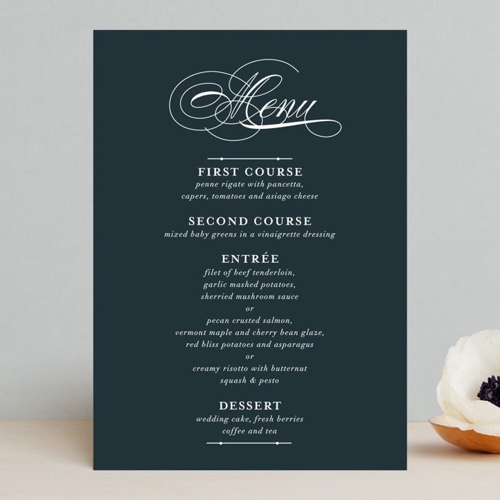 "Traditional" - Menus in Navy by lena barakat - Front