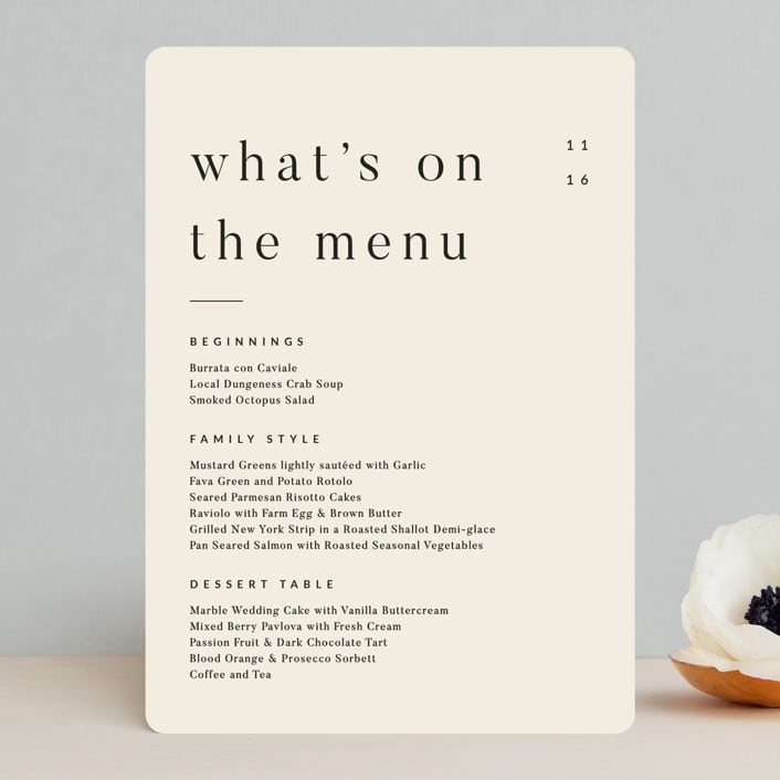 "Lineup" - Menus in Latte by Jennifer Lew - Front
