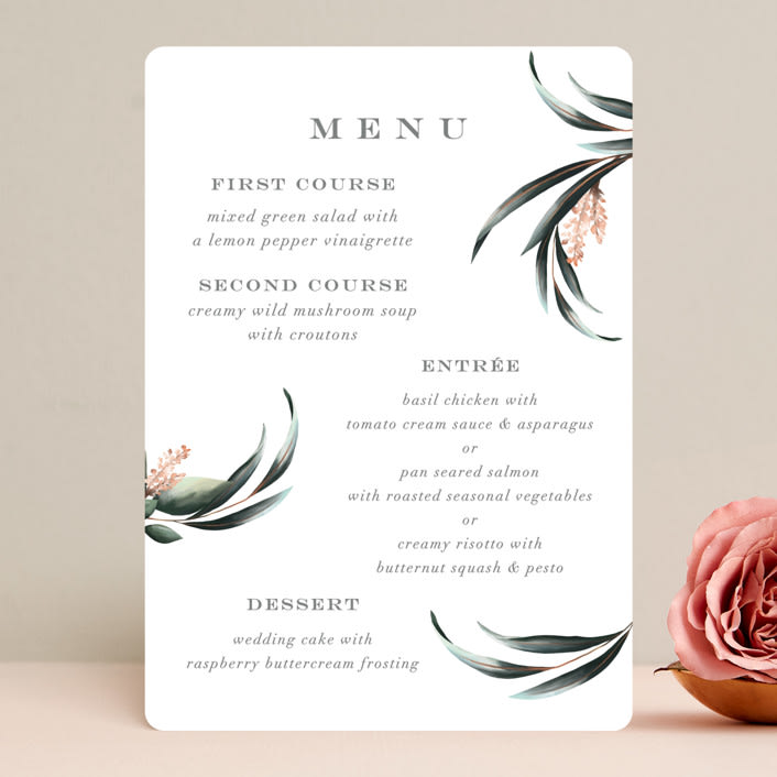 "Maya Rustica" - Menus in Rose by Petra Kern - Front
