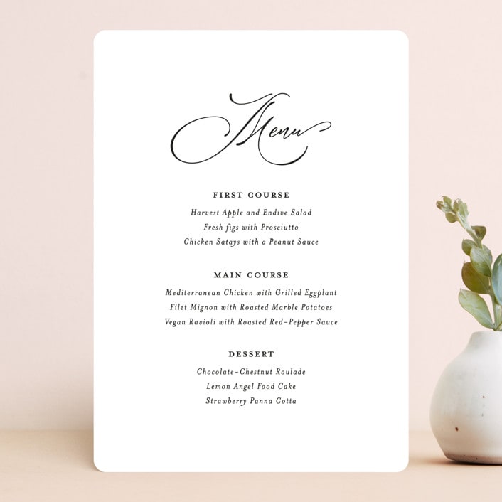 "Kindly Join Us" - Menus in Pearl by Laura Hamm - Front