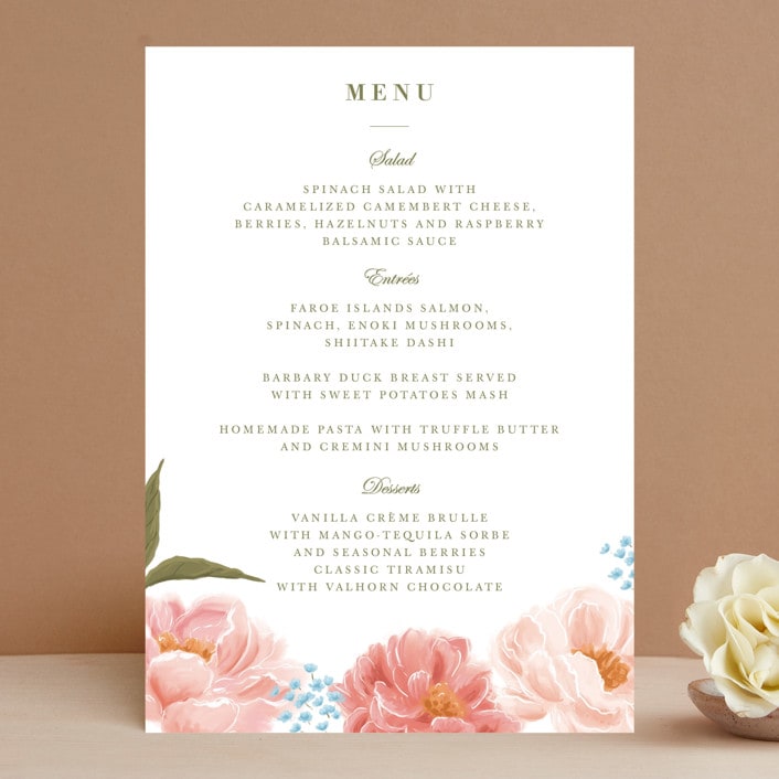 "Peony Gardens" - Menus in Peony by Inna Moreva - Front