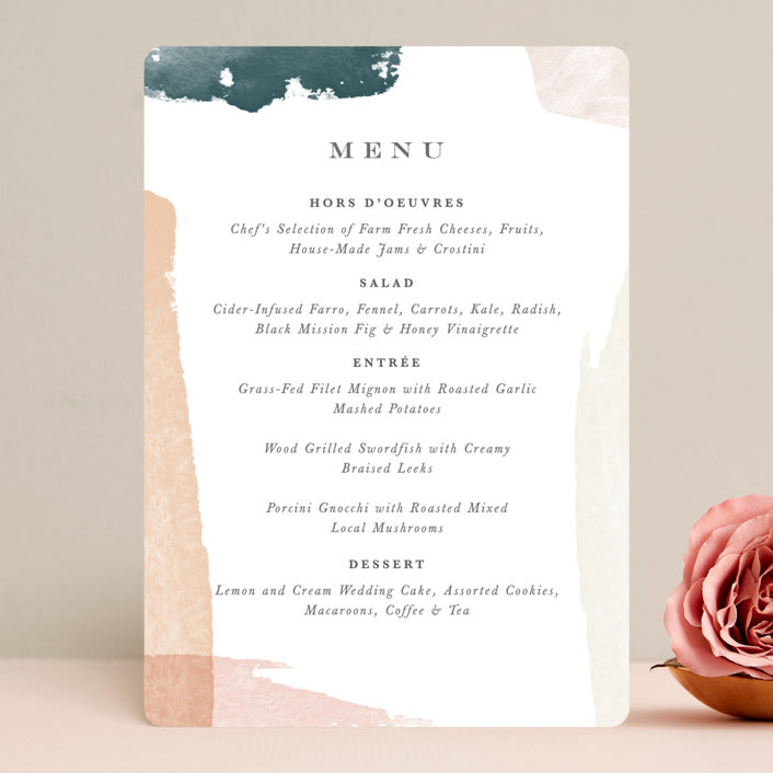 "Overlapping" - Menus in Blush by Jennifer Wick - Front