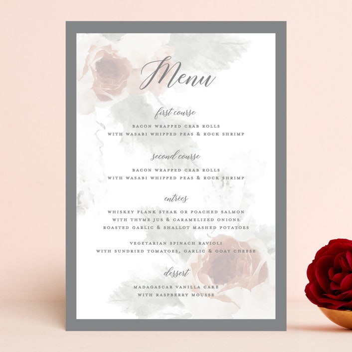 "rose drop" - Menus in Rose by Cass Imagines - Front