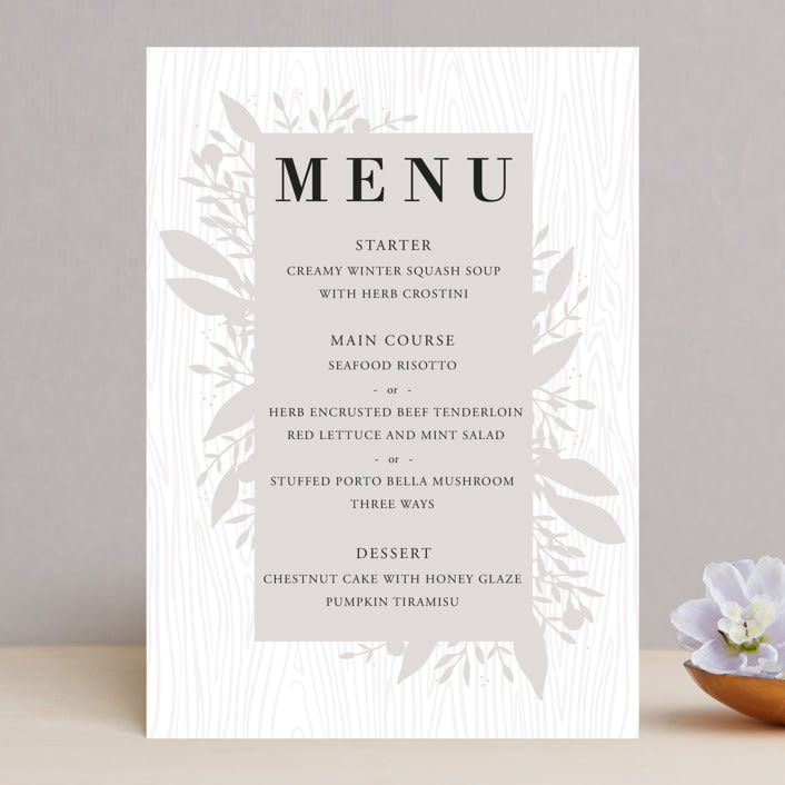 "Rustic Grain" - Menus in Ashwood by Oma N. Ramkhelawan - Front