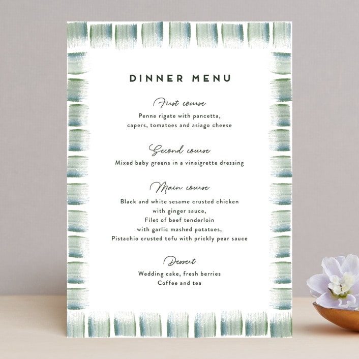 "Evergreens Watercolor" - Menus in Forest by Yao Cheng Design - Front