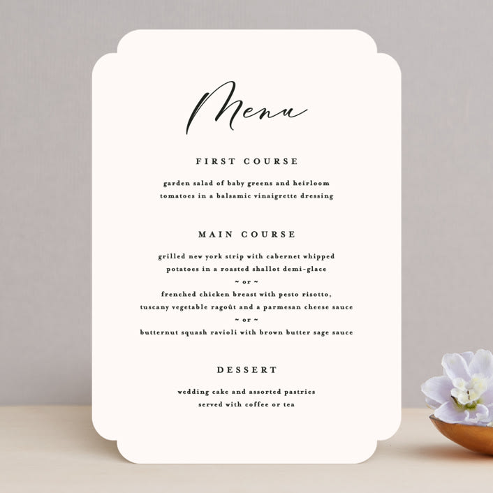 "Eternal" - Menus in Ecru by Carly Reed Walker - Front