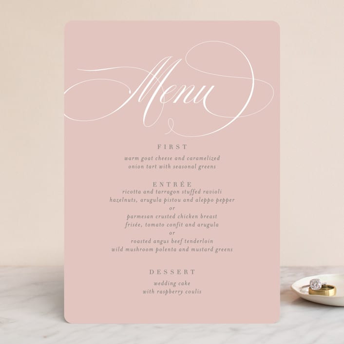 "Gramercy" - Menus in Blush by Kristie Kern - Front