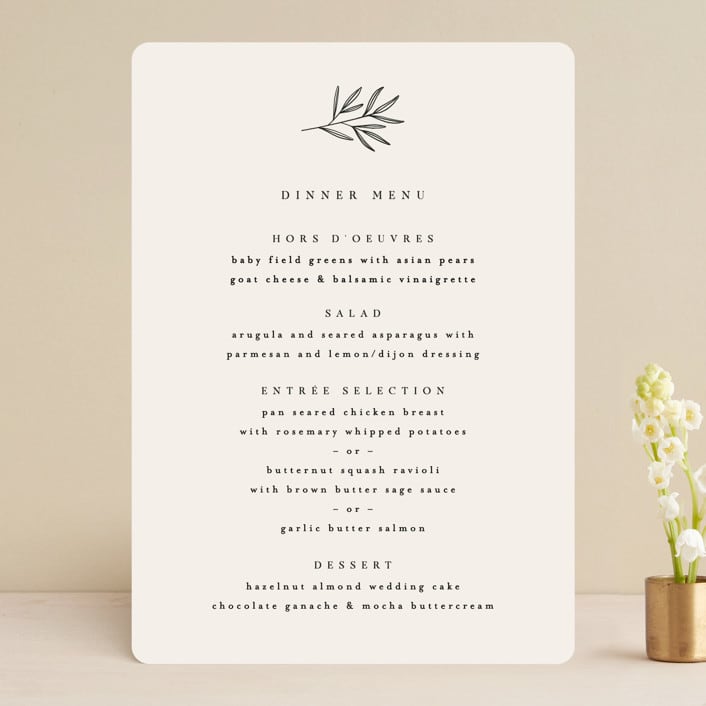 "Italia" - Menus in Taupe by Kelly Schmidt - Front