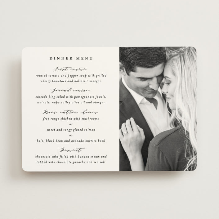 "Classically Us" - Menus in Cotton by Simona Camp - Front