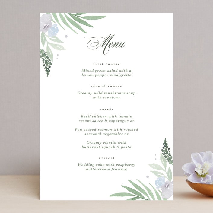 "Botanical Seal" - Menus in Pastel by Kristen Smith - Front