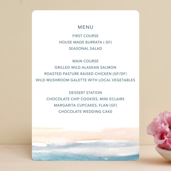 "Sea and Sand" - Menus in Cortez by Jenny Partrite - Front