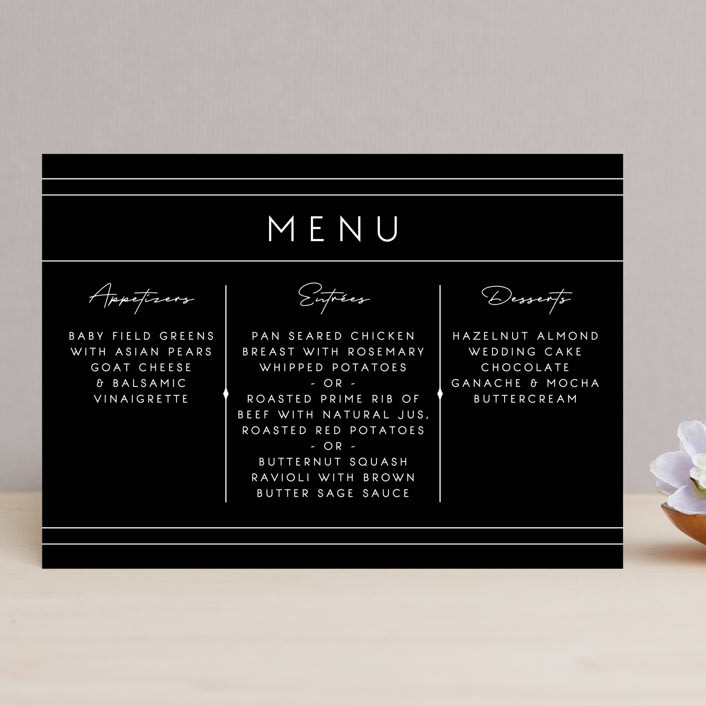 "Vesperum" - Menus in Slate by GeekInk Design - Front