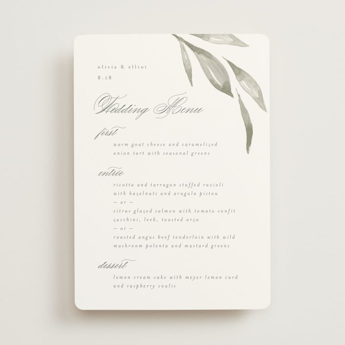 "Whispered Leaves" - Menus in Leaf by Kristie Kern - Front