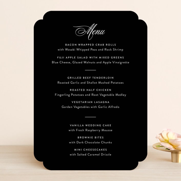 "our moment" - Menus in Tuxedo by Jill Means - Front