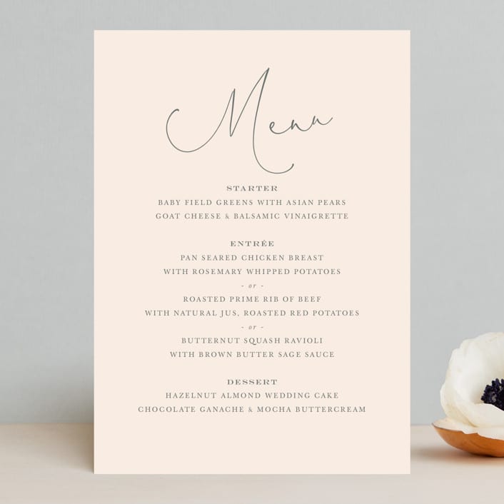"EverAfter" - Menus in Petal by Rochelle Renee - Front